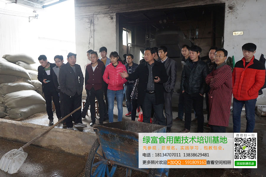 绿富食用菌技术培训基地学员实地参观学习食用菌工厂化生产2