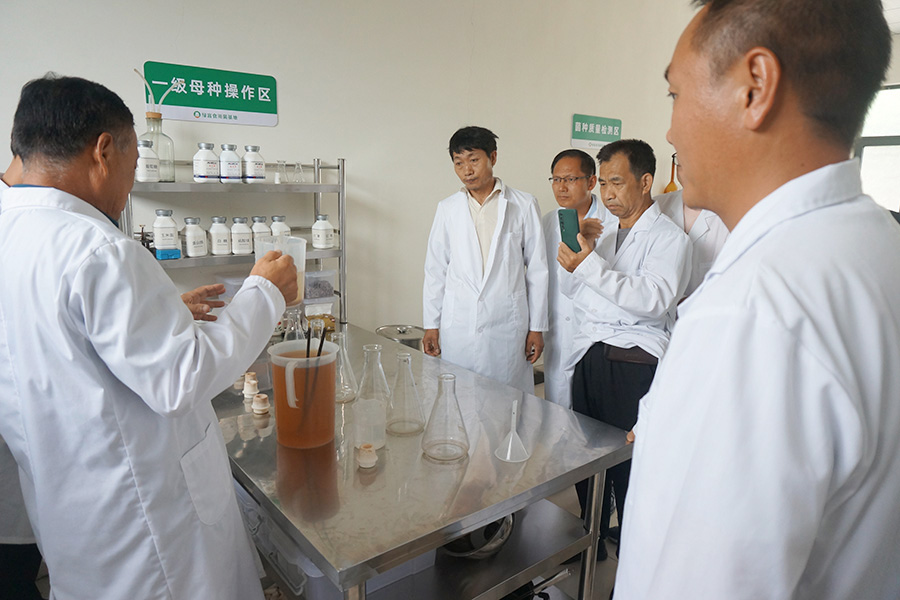 学员现场学习液体菌种制作技术1