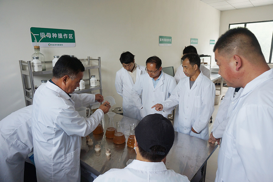 学员现场学习液体菌种制作技术2